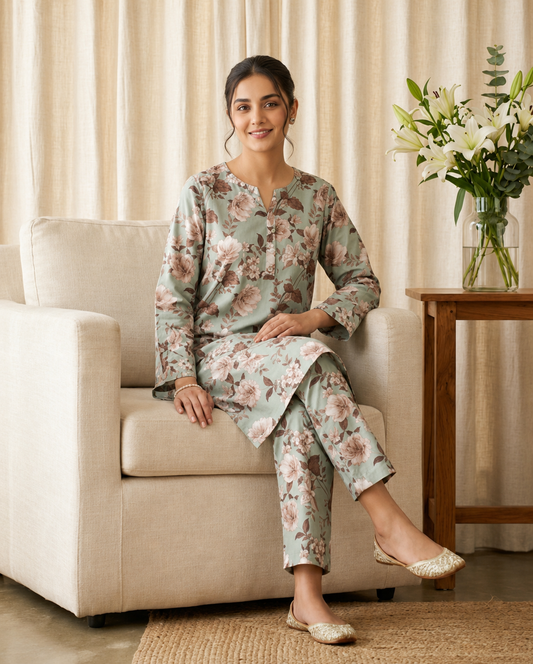 Lawn Kurti Set