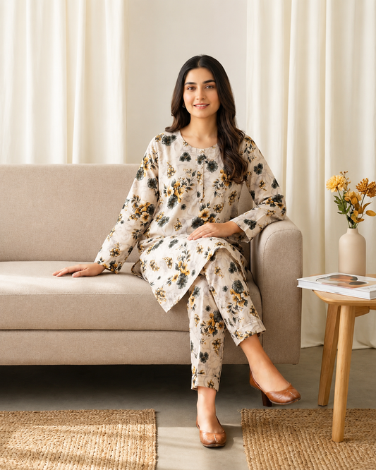 Lawn Kurti Set