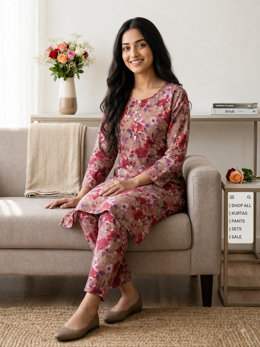 Lawn Kurti Set