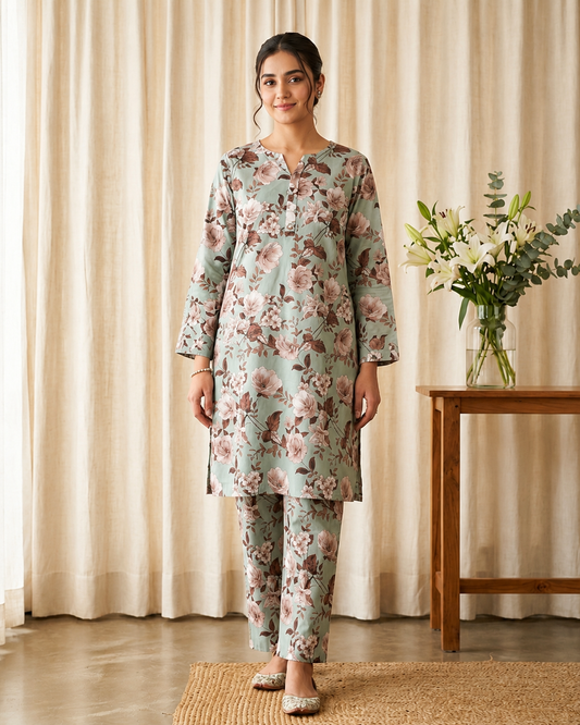 Lawn Kurti Set