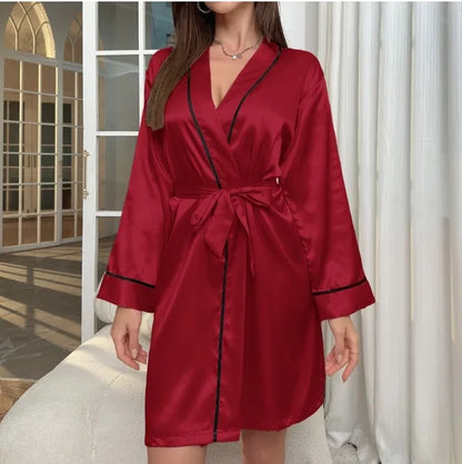 Women Satin Nighty Robe Set