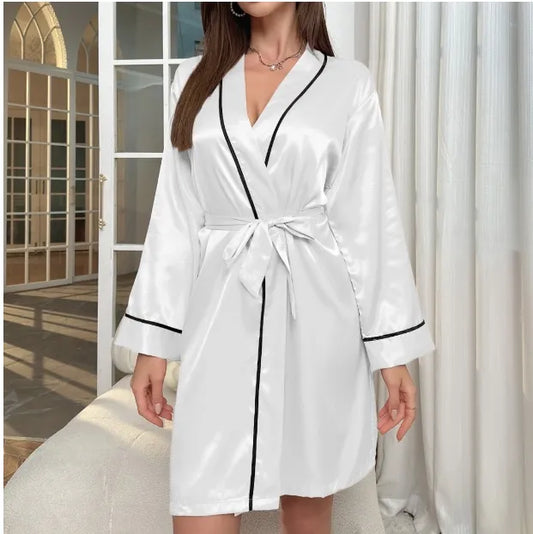 Women Satin Nighty Robe Set